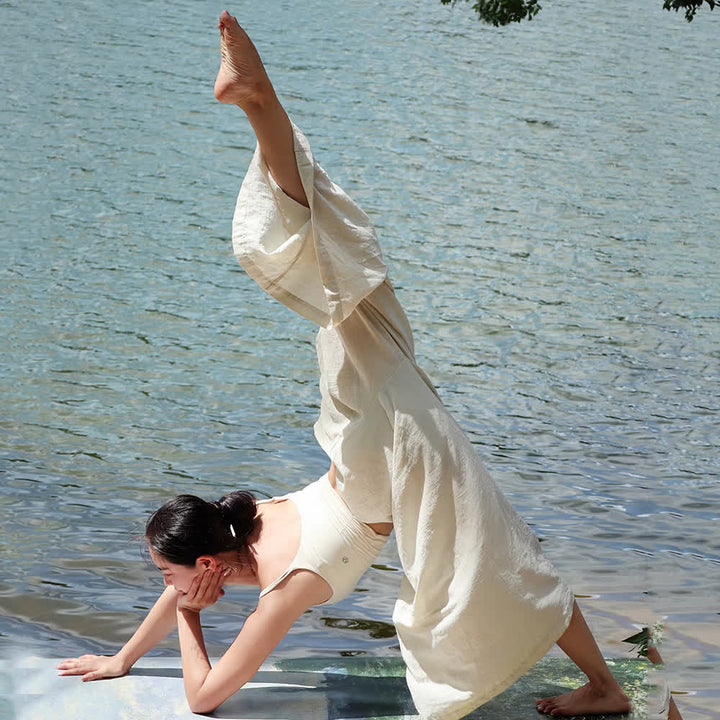 Pantalon de yoga ample en lin et coton Tencel Olivenorma - image 2