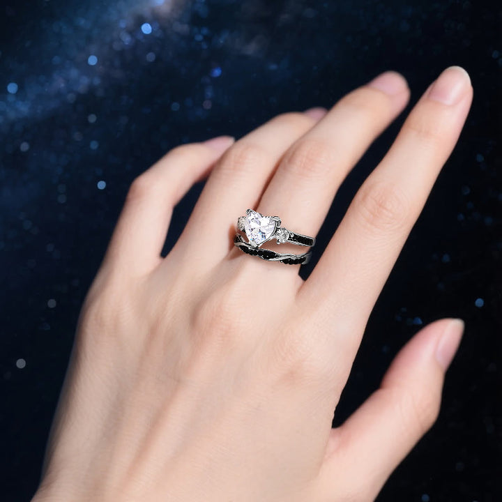 Bague Moissanite Galaxie Cœur d'Hadès Olivenorma - image 1