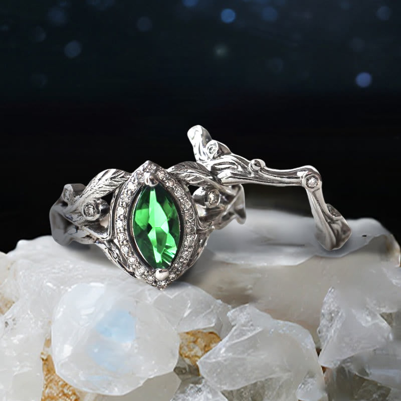 Bague en moissanite taille marquise Star d' Olivenorma Nyx - États-Unis 11 - Émeraude - image 5