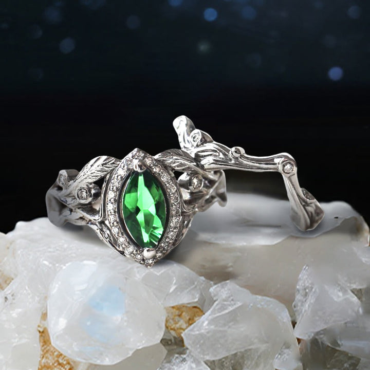 Bague en moissanite taille marquise Star d' Olivenorma Nyx - États-Unis 11 - Émeraude - image 5