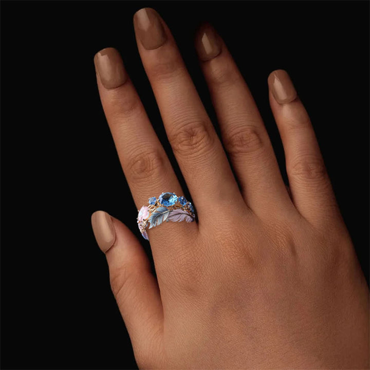 Bague en plumes de cristal Olivenorma « Ailes de l'aube » - image 2