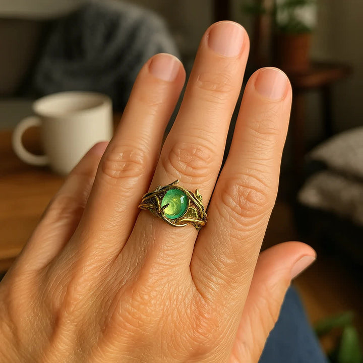 Bague nature en opale verte Olivenorma « Verdant Oath » - image 2