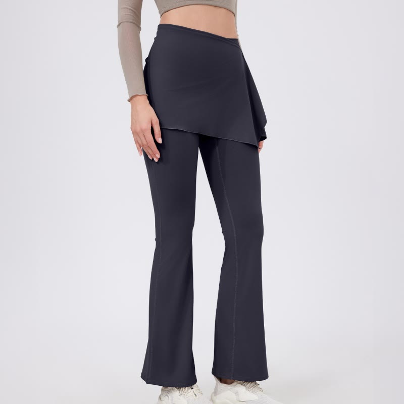 Olivenorma Ensemble 2 pièces leggings évasés à jambes larges, cache-hanches et pantalon de yoga - Gris - XL - image 16