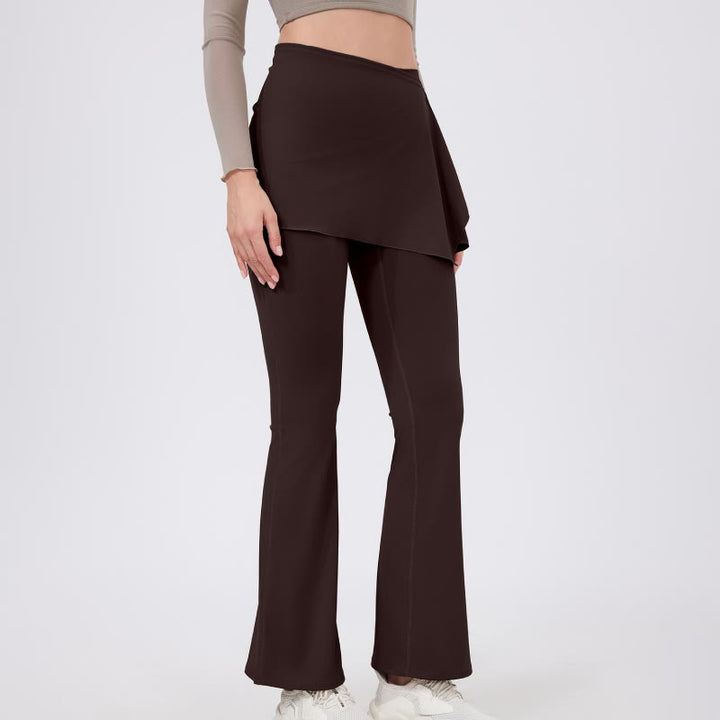 Olivenorma Ensemble 2 pièces leggings évasés à jambes larges, cache-hanches et pantalon de yoga - SaddleBrown - XL - image 19