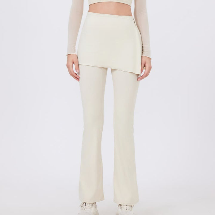 Olivenorma Ensemble 2 pièces leggings évasés à jambes larges, cache-hanches et pantalon de yoga - Blanc - XL - image 10