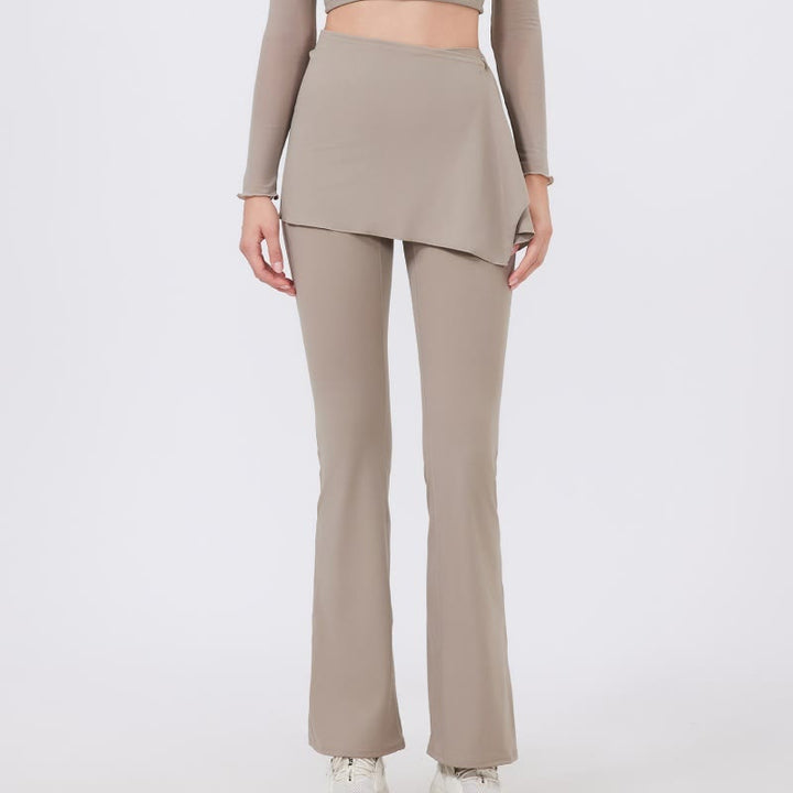 Olivenorma Ensemble 2 pièces leggings évasés à jambes larges, cache-hanches et pantalon de yoga - Beige - XL - image 14