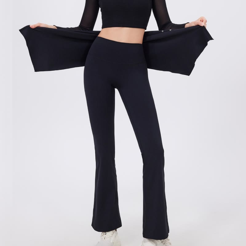 Olivenorma Ensemble 2 pièces leggings évasés à jambes larges, cache-hanches et pantalon de yoga - image 3