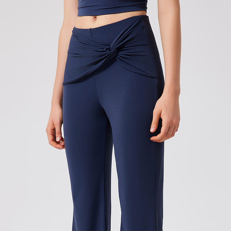 Pantalon de yoga à jambes larges Olivenorma , pantalon de travail décontracté à nœuds - image 9