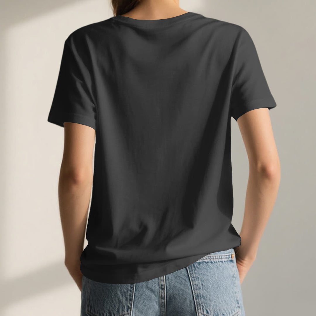 T-shirt Olivenorma Breathe Symbol pour femme, manches courtes, col en V, en coton, pour le yoga et la méditation - image 3