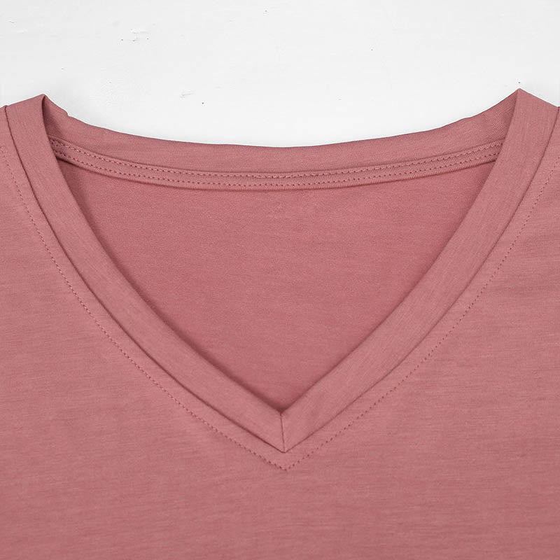 T-shirt col V avec symbole du cube de Olivenorma et géométrie sacrée. - image 5