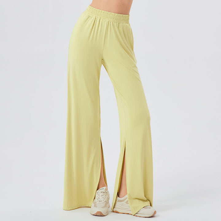 Pantalon de yoga décontracté léger et aéré à jambes larges Olivenorma - Jaune - XL - image 1