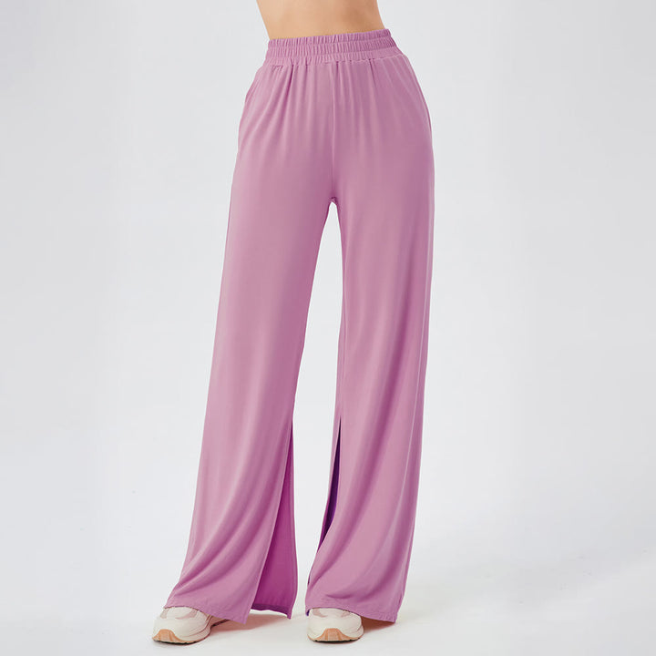 Pantalon de yoga décontracté léger et aéré à jambes larges Olivenorma - Rose - XL - image 21