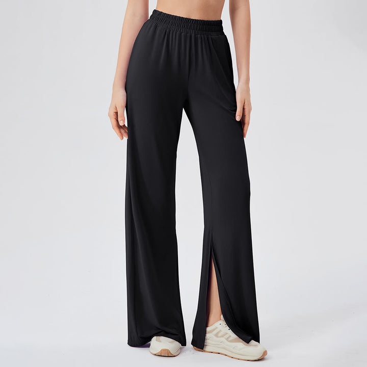 Pantalon de yoga décontracté léger et aéré à jambes larges Olivenorma - Noir - XL - image 13