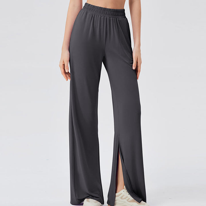 Pantalon de yoga décontracté léger et aéré à jambes larges Olivenorma - Gris - XL - image 17