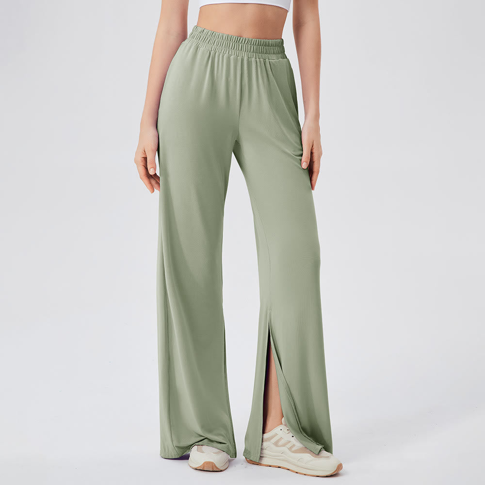 Pantalon de yoga décontracté léger et aéré à jambes larges Olivenorma - Vert clair - XL - image 19
