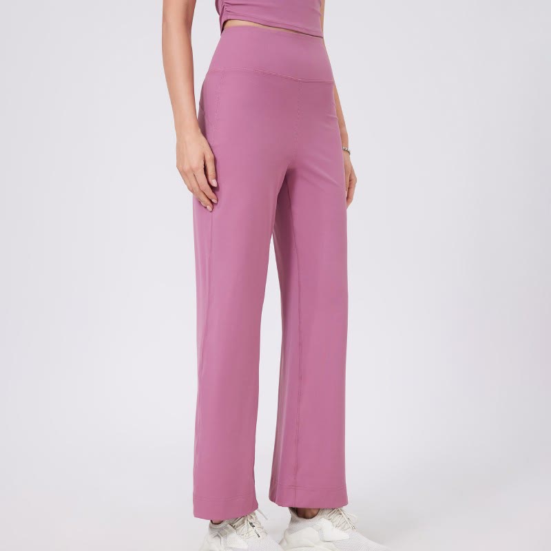 Pantalon de yoga extensible polyvalent Olivenorma coupe droite taille moyenne - Rose - XL - image 1