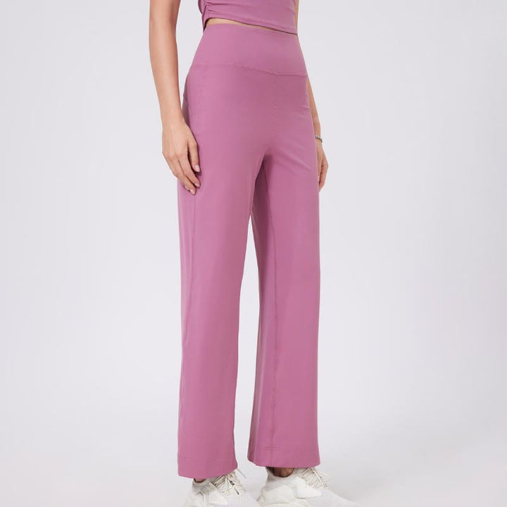 Pantalon de yoga extensible polyvalent Olivenorma coupe droite taille moyenne - Rose - XL - image 1