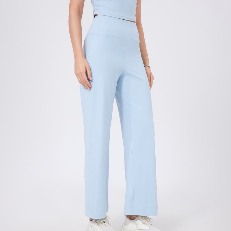 Pantalon de yoga extensible polyvalent Olivenorma coupe droite taille moyenne - Bleu clair - XL - image 5