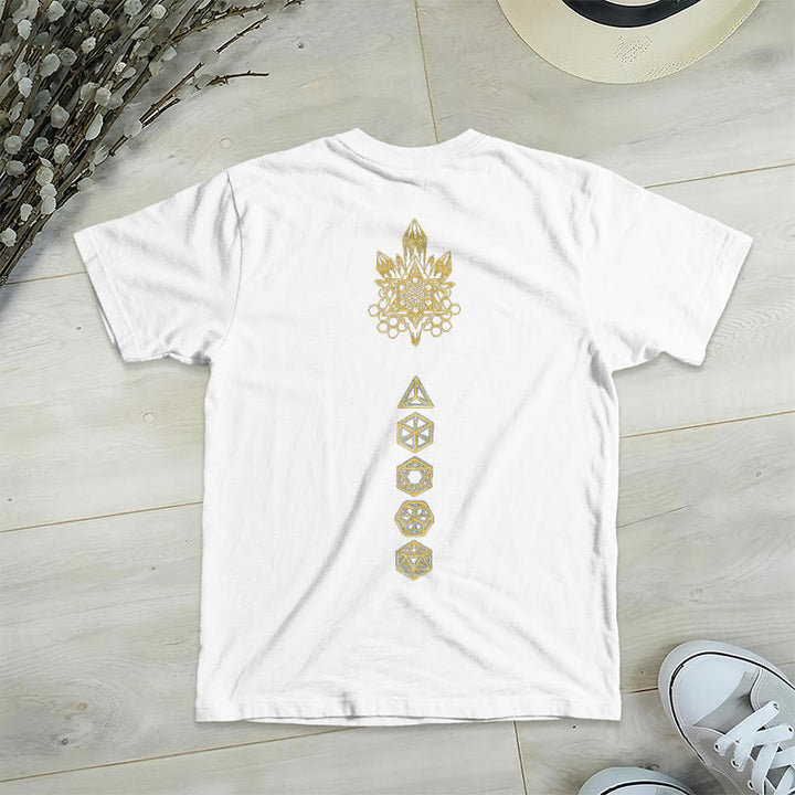 T-shirt graphique doux Olivenorma , t-shirts spirituels à col en V, motif cube de Métatron - image 11