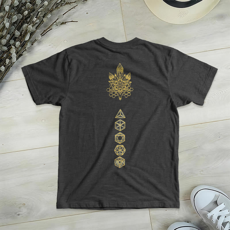 T-shirt graphique doux Olivenorma , t-shirts spirituels à col en V, motif cube de Métatron - image 14