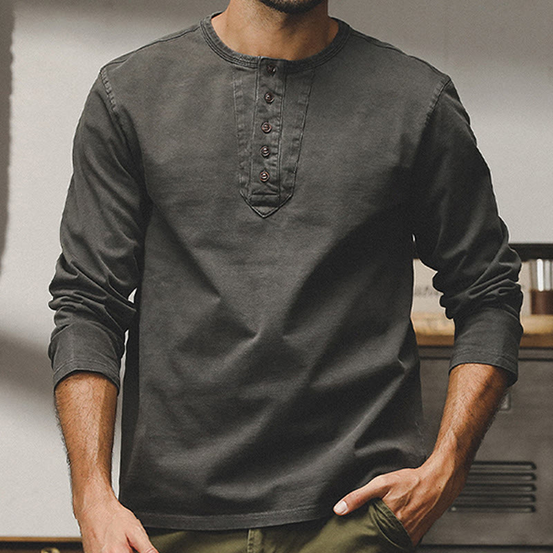 Olivenorma Chemises vintage à manches longues et boutons en coton pour homme, collection automne-hiver - image 12