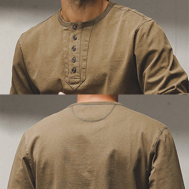 Olivenorma Chemises vintage à manches longues et boutons en coton pour homme, collection automne-hiver - image 6