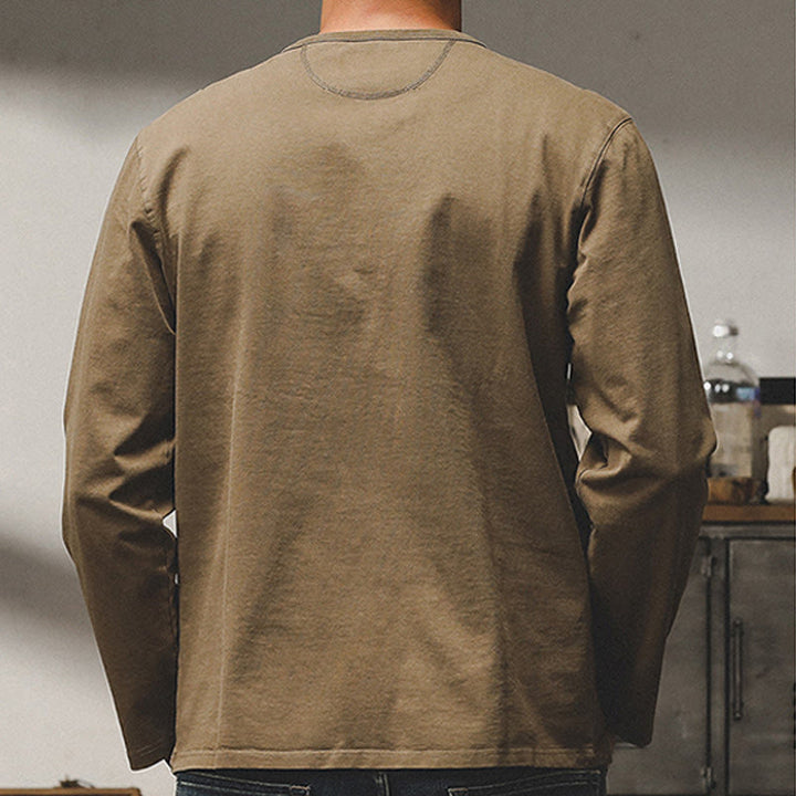 Olivenorma Chemises vintage à manches longues et boutons en coton pour homme, collection automne-hiver - image 3
