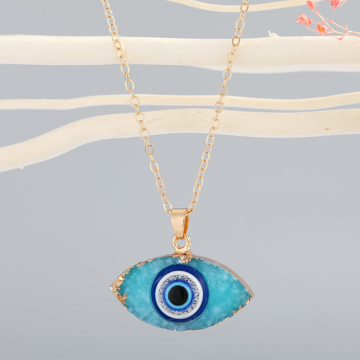 Collier énergétique contre le mauvais œil en quartz clair Olivenorma - Bleu vert - image 14