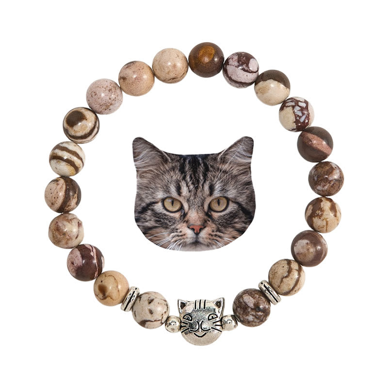 Bracelet de perles en pierres précieuses Olivenorma Cat Magic - Agate - image 1