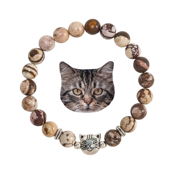 Bracelet de perles en pierres précieuses Olivenorma Cat Magic - Agate - image 1