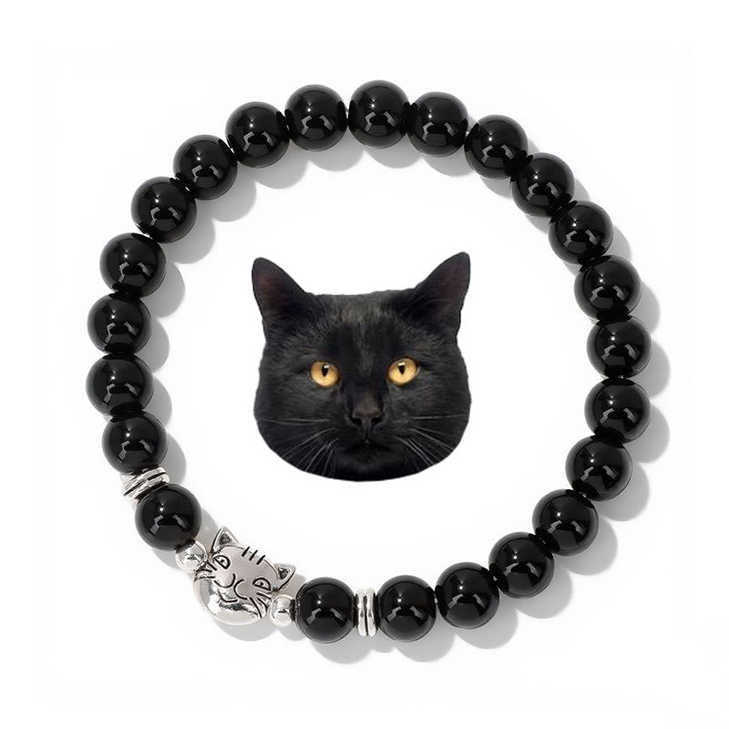 Bracelet de perles en pierres précieuses Olivenorma Cat Magic - Obsidienne - image 12