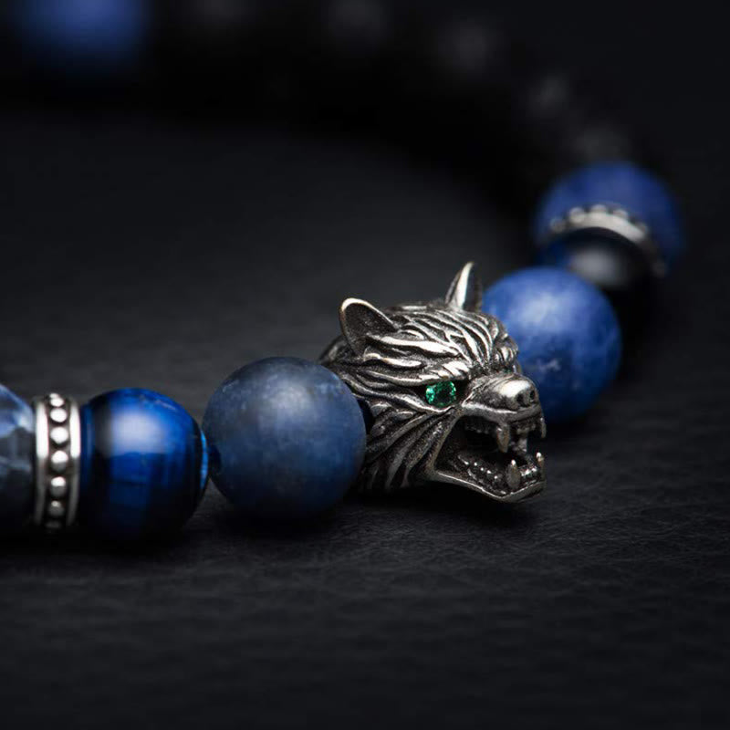 Bracelet de protection en pierres précieuses Olivenorma Fenrir Wolf Head - image 6