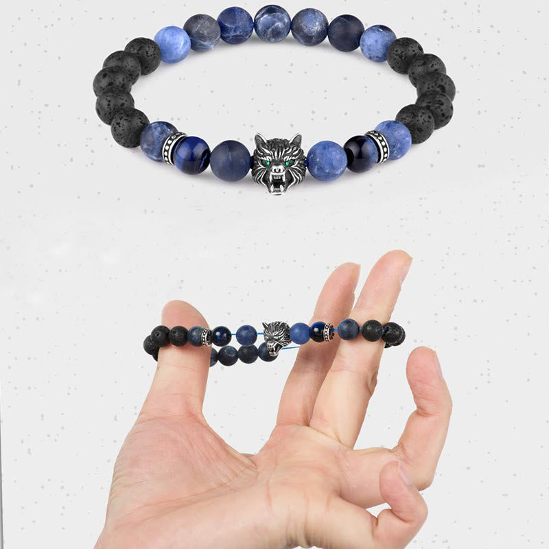 Bracelet de protection en pierres précieuses Olivenorma Fenrir Wolf Head - image 3