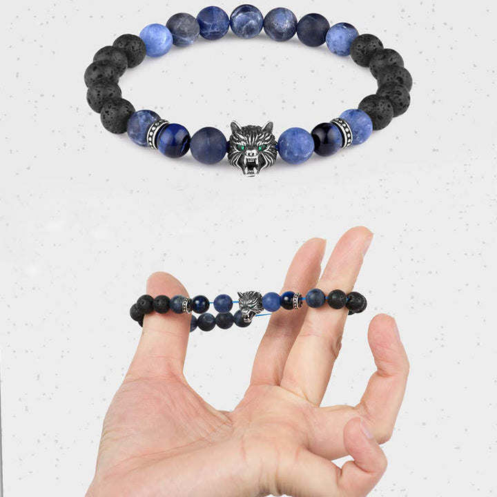 Bracelet de protection en pierres précieuses Olivenorma Fenrir Wolf Head - image 3