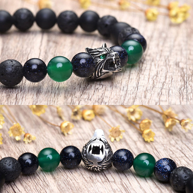 Bracelet de protection en pierres précieuses Olivenorma Fenrir Wolf Head - image 12