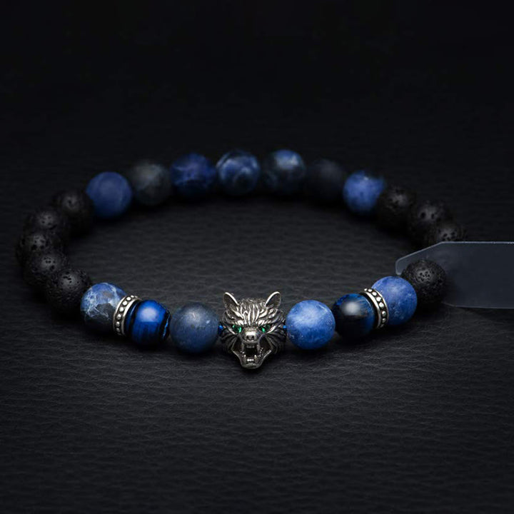 Bracelet de protection en pierres précieuses Olivenorma Fenrir Wolf Head - image 4