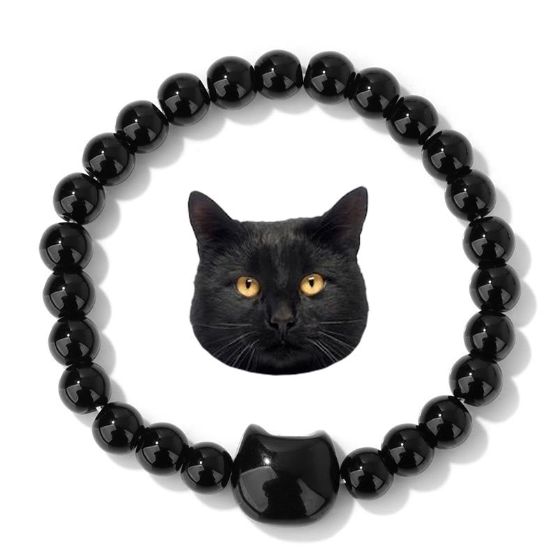 Bracelet à breloques en cristal Mystic Meow Olivenorma - Obsidienne - image 5