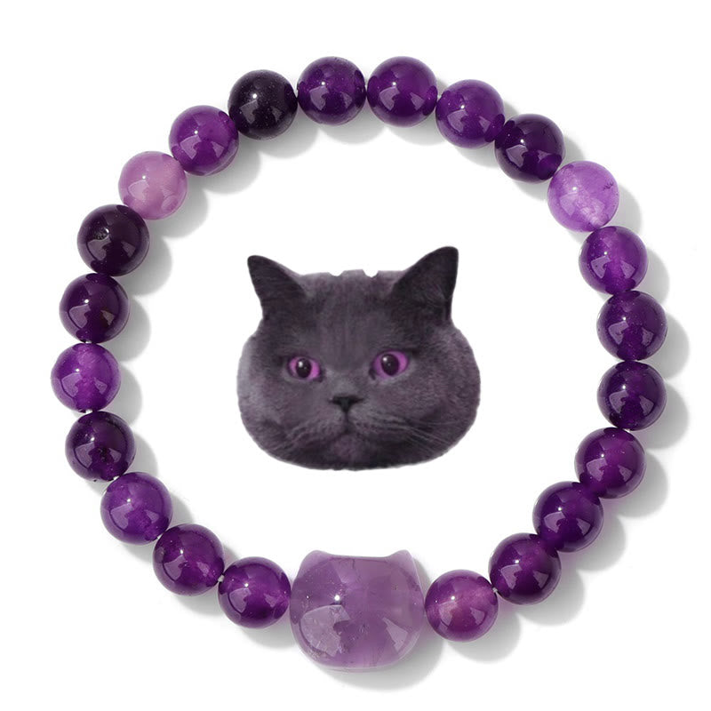 Bracelet de protection pour chats errants Olivenorma avec carte - Améthyste - Avec carte - image 8