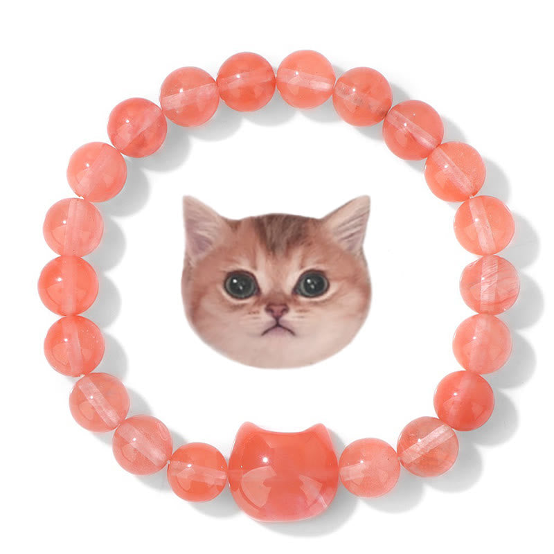 Bracelet à breloques en cristal Mystic Meow Olivenorma - Cornaline - image 1