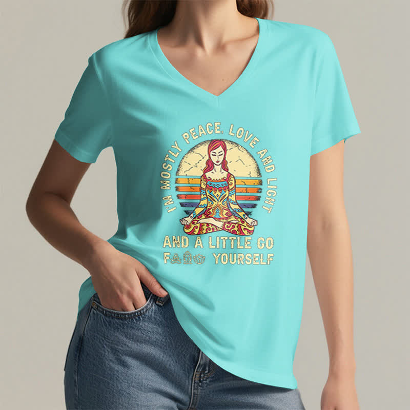 T-shirt de yoga Olivenorma « Je suis principalement paix, amour et lumière » - image 35