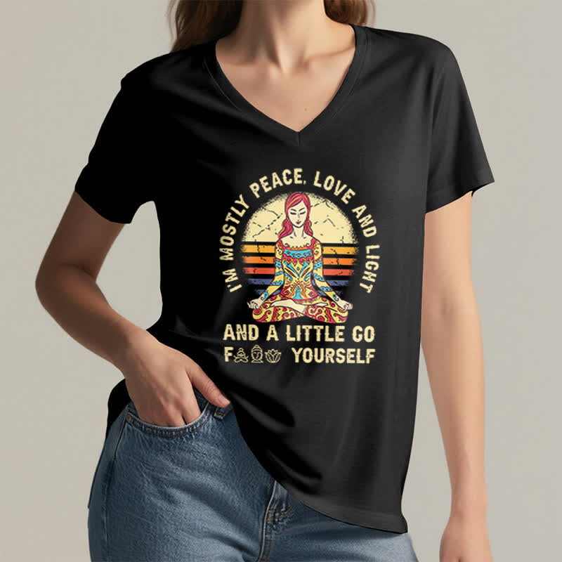 T-shirt de yoga Olivenorma « Je suis principalement paix, amour et lumière » - image 2