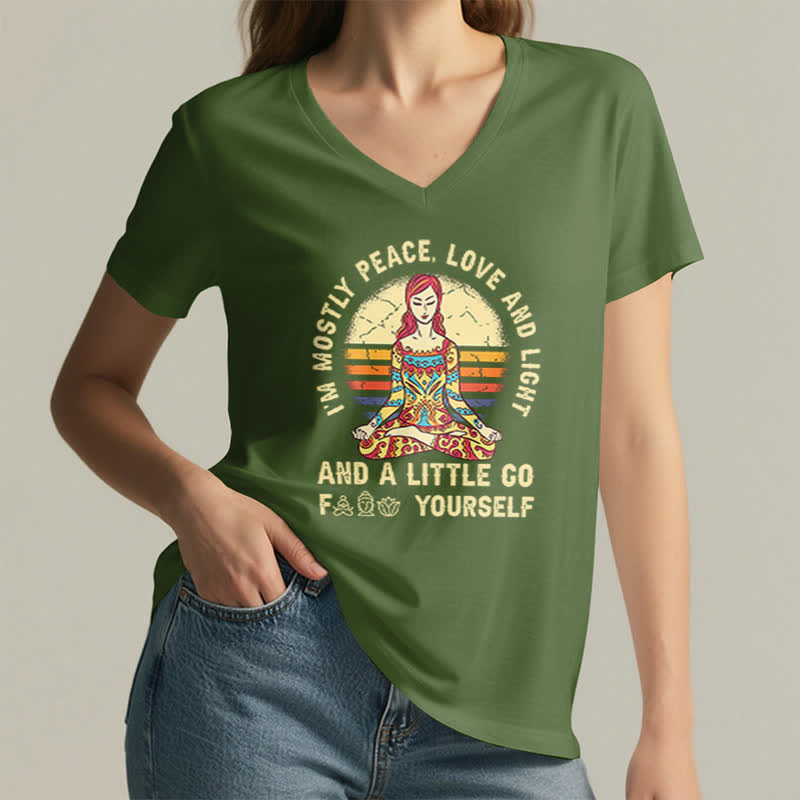 T-shirt de yoga Olivenorma « Je suis principalement paix, amour et lumière » - image 13