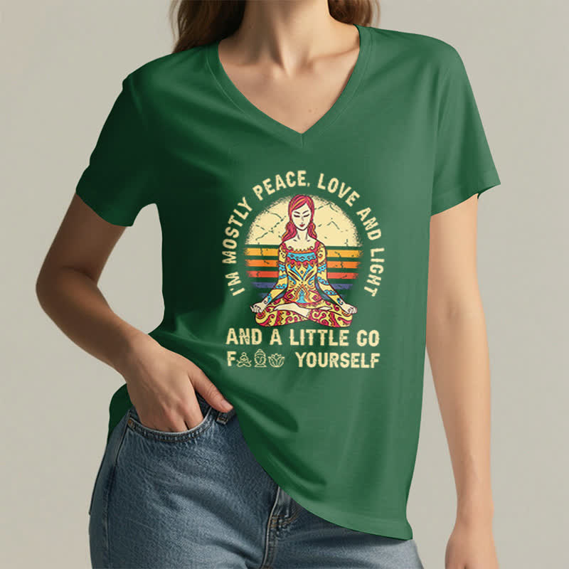 T-shirt de yoga Olivenorma « Je suis principalement paix, amour et lumière » - image 11