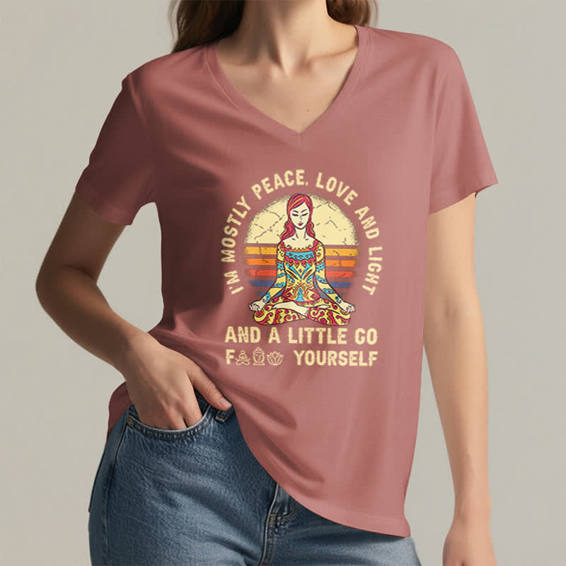 T-shirt de yoga Olivenorma « Je suis principalement paix, amour et lumière » - image 25