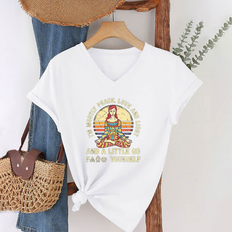T-shirt de yoga Olivenorma « Je suis principalement paix, amour et lumière » - image 5