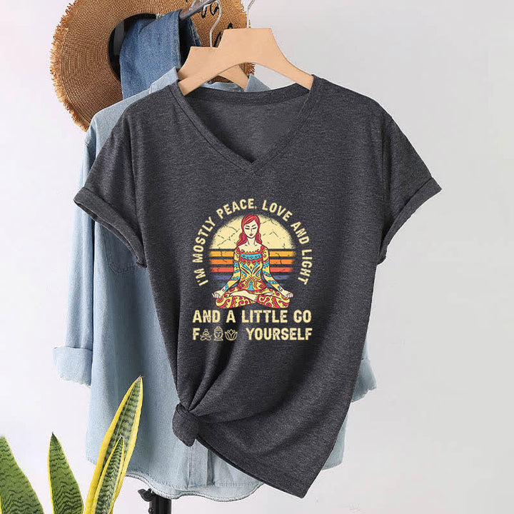 T-shirt de yoga Olivenorma « Je suis principalement paix, amour et lumière » - image 18
