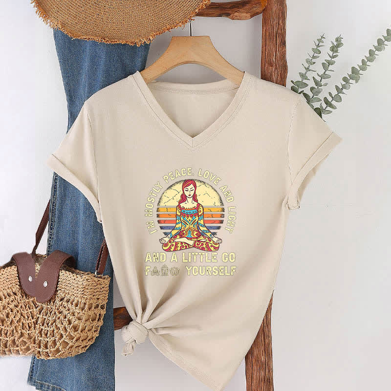 T-shirt de yoga Olivenorma « Je suis principalement paix, amour et lumière » - image 32