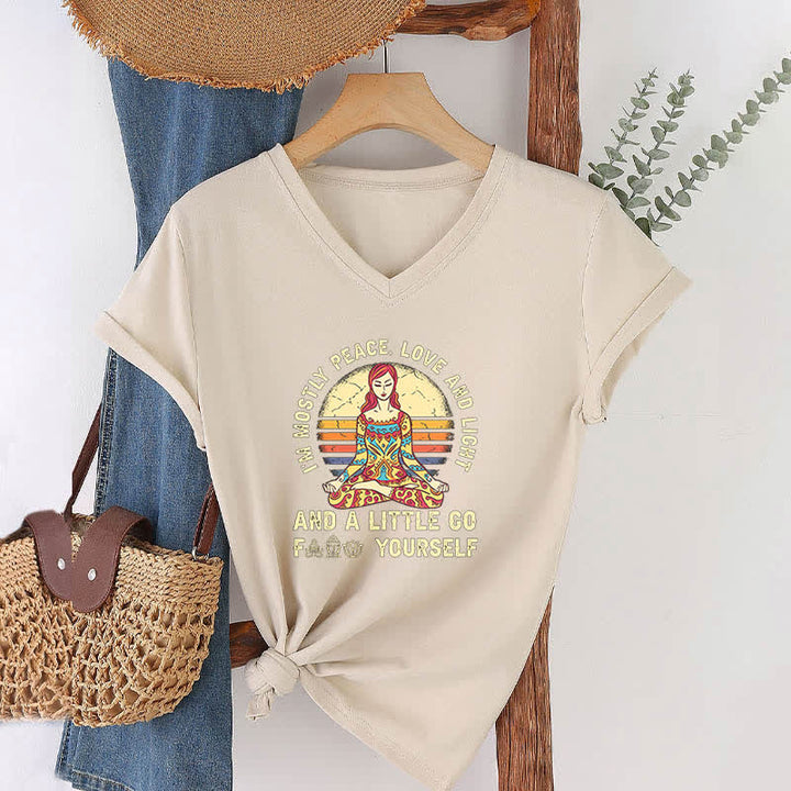 T-shirt de yoga Olivenorma « Je suis principalement paix, amour et lumière » - image 32