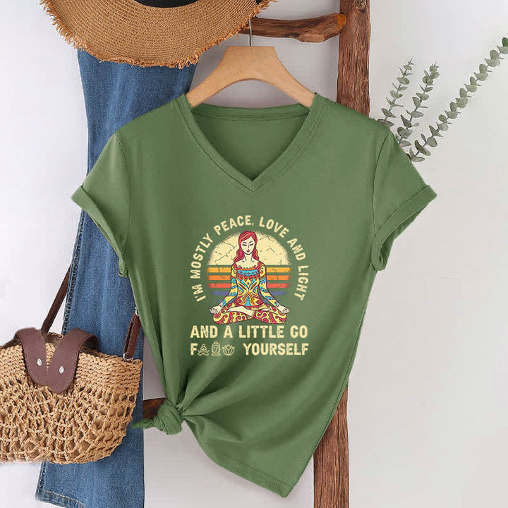 T-shirt de yoga Olivenorma « Je suis principalement paix, amour et lumière » - image 14