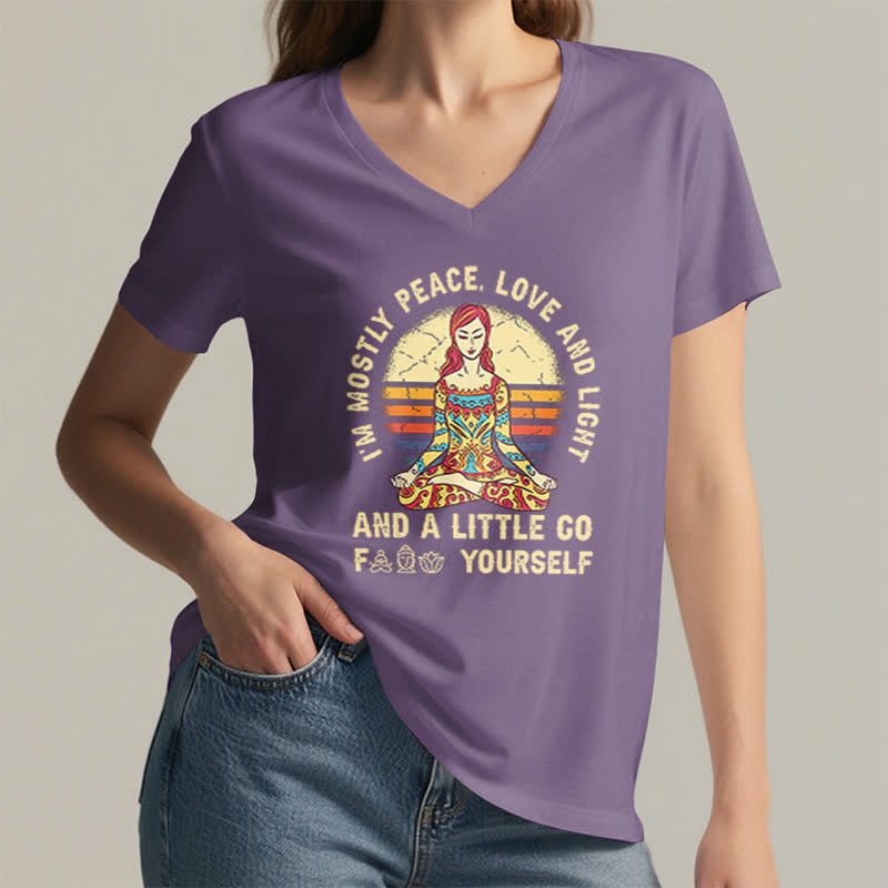 T-shirt de yoga Olivenorma « Je suis principalement paix, amour et lumière » - image 36